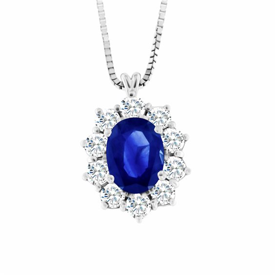Necklace Roman Gioielli Woman PRINCIPESSA in White Gold Zaffiro 1.42 Ct COLL.ZAF-J-2 - COLL.ZAF-J-2
